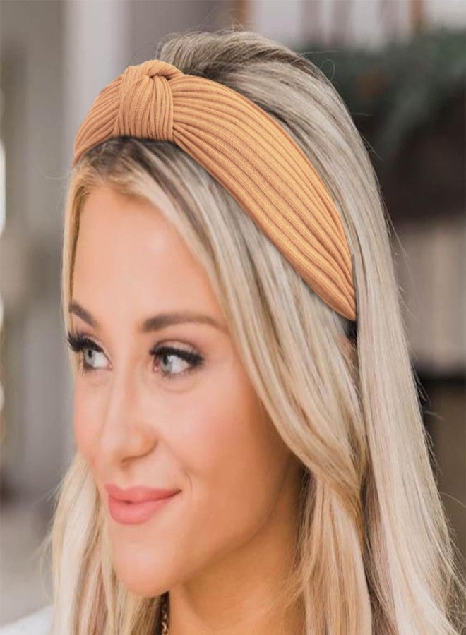 AQOKKA أطواق رأس معقودة من AQOKKA للنساء والفتيات، مانعة للانزلاق، بتصميم بوهيمي عريض، على شكل عمامة، إكسسوارات شعر عصرية مضلعة. - Image 5